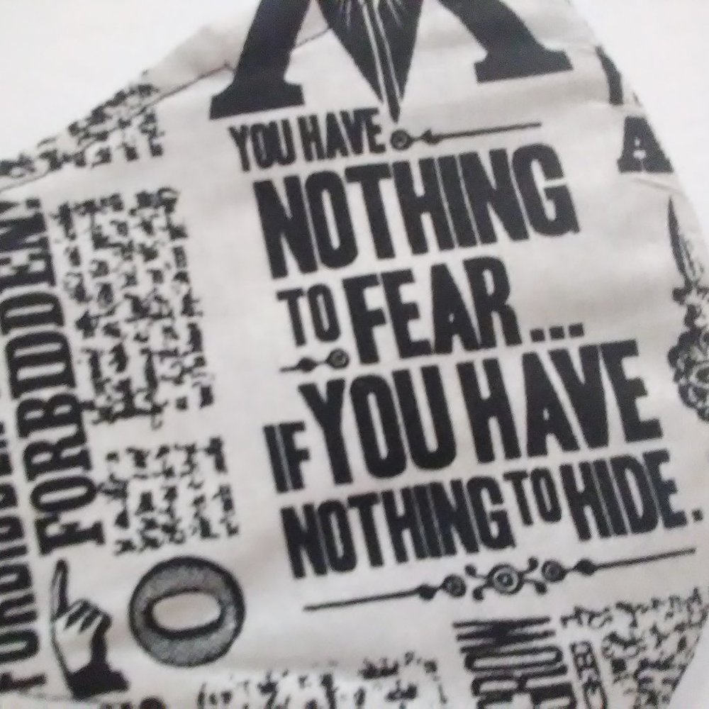 FP Facemask Newsprint "Nothing To Fear" MEN